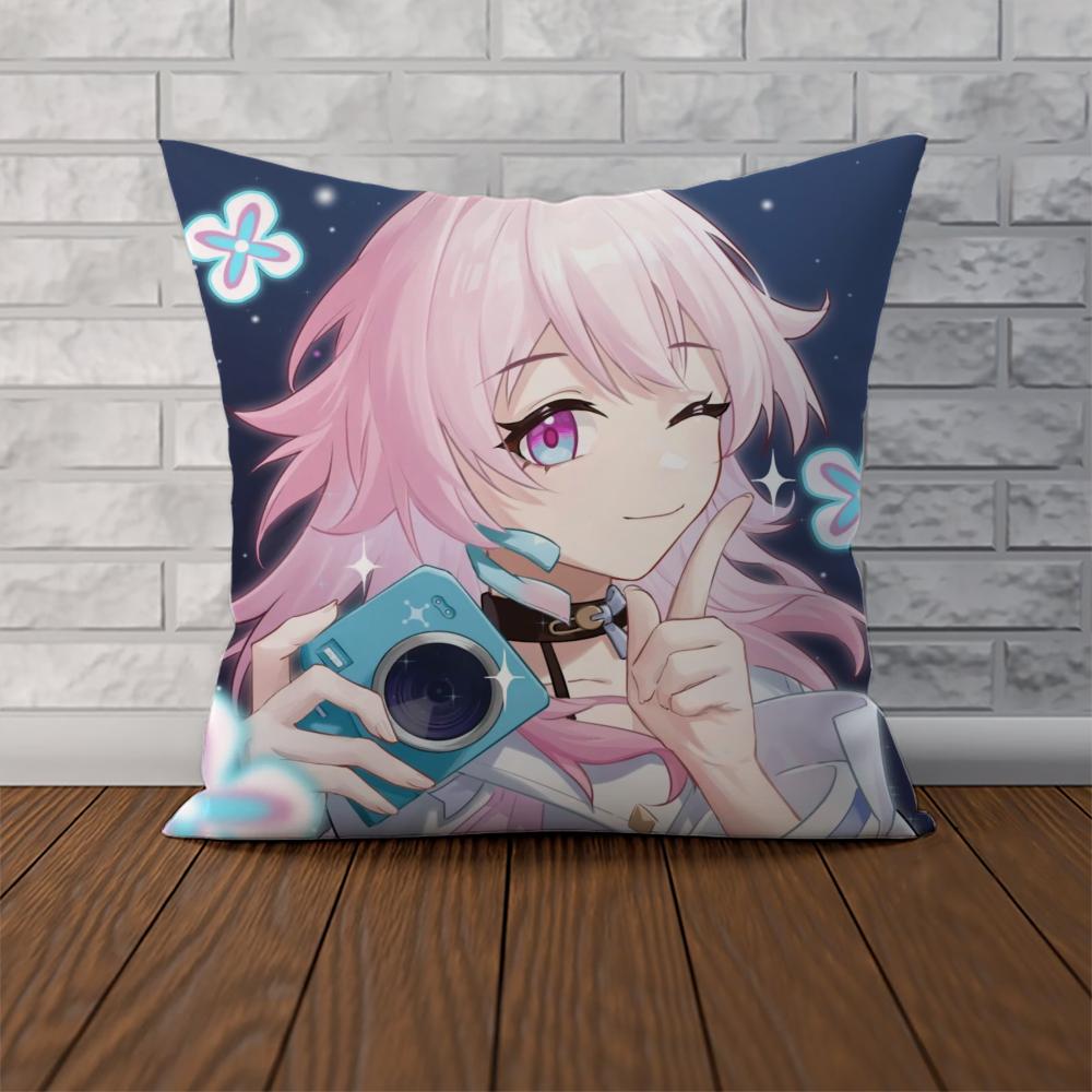 Honkai Star Rail Pillow Case For Car Sofa Decorative Home Doublesided Print Plush Square Throw Pillow Cushion Cover