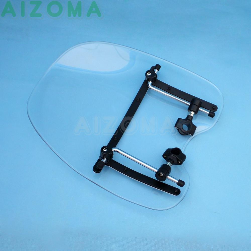 Motorcycle Clamp Mount Windshield Universal Standards Wind Screen Kit For BMW Kawasaki HONDA Shadow VT750 VT500 VTX750 VTX1800