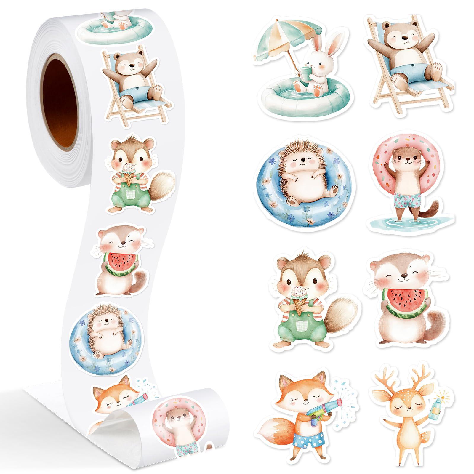 100-500pcs Cartoon Animals Stickers Birthday Wedding Party Gift Wrapping Label Scrapbook Cute Stationery Stickers
