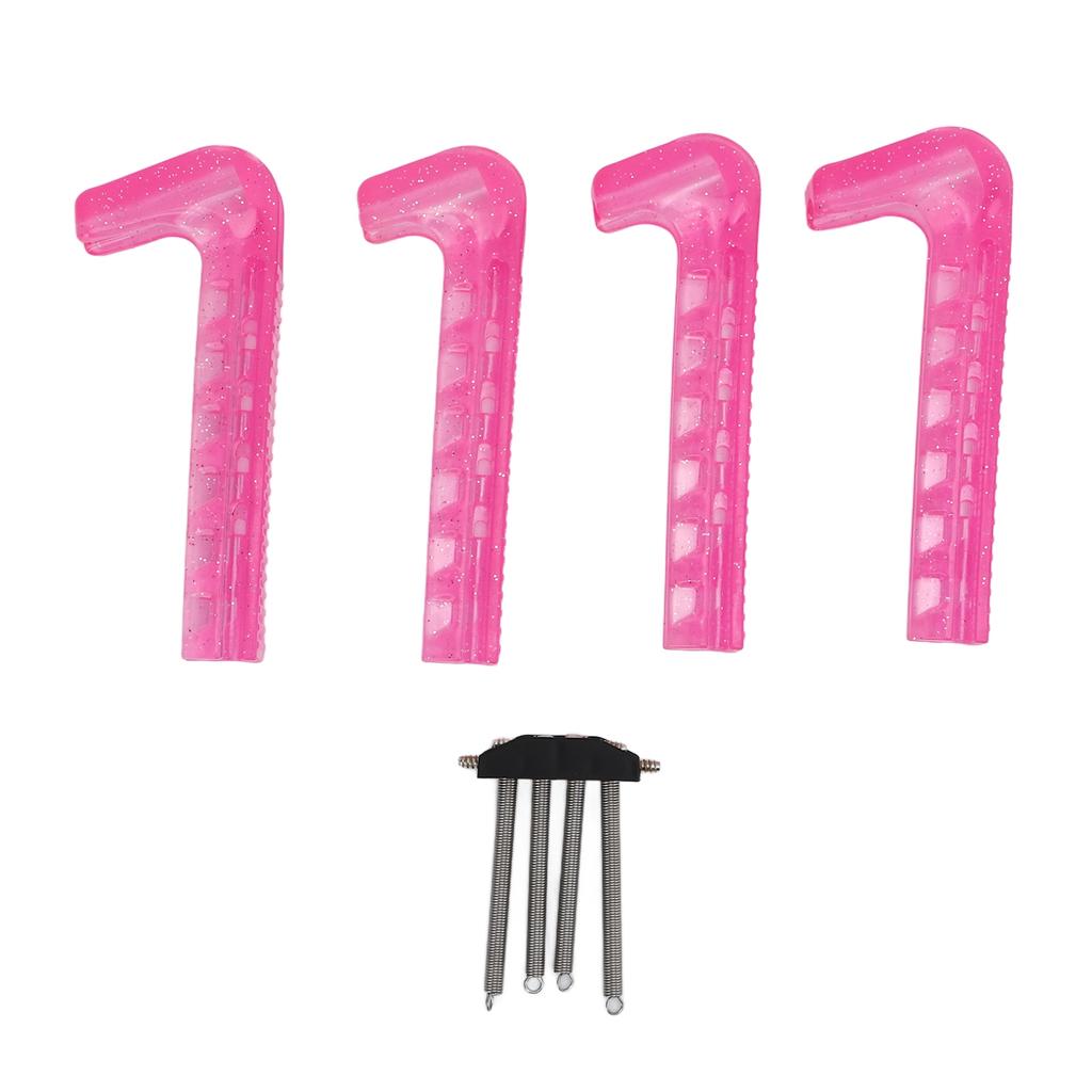 4 db Jégkorcsolya Védő Csúszásgátló Puha Műanyag Állítható Hokikorcsolya Pengevédők Otthon Rózsavörös