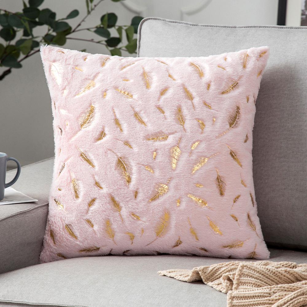 Plush Golden Fur Cushion Cover White 43x43 Decorative Pillow Cover for Sofa Home Decor Pillow Case Gray Black Fur Cushion Cover