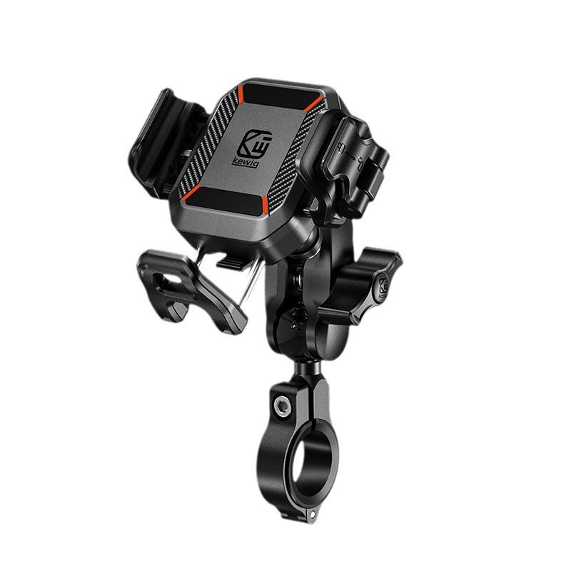 Motorcycle Wireless USB C Phone Holder Anti-Vibration Crossbar Phone Mount for 5.2"-7.2" Phones Works with 12-24V Motobike
