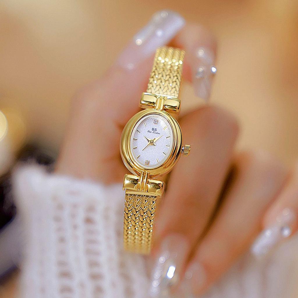 New Original Brand Watch For Woman Oval Gold Mesh Strap Vintage Watch Women Ladies Quartz Watches Luxury Birthday Gifts Women