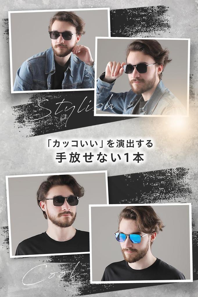 Polarized UV Protection Frame x Gray [Creva] Sunglasses, Sunglasses, Unisex, Lightweight, AL-MG Alloy, (Black Lens)