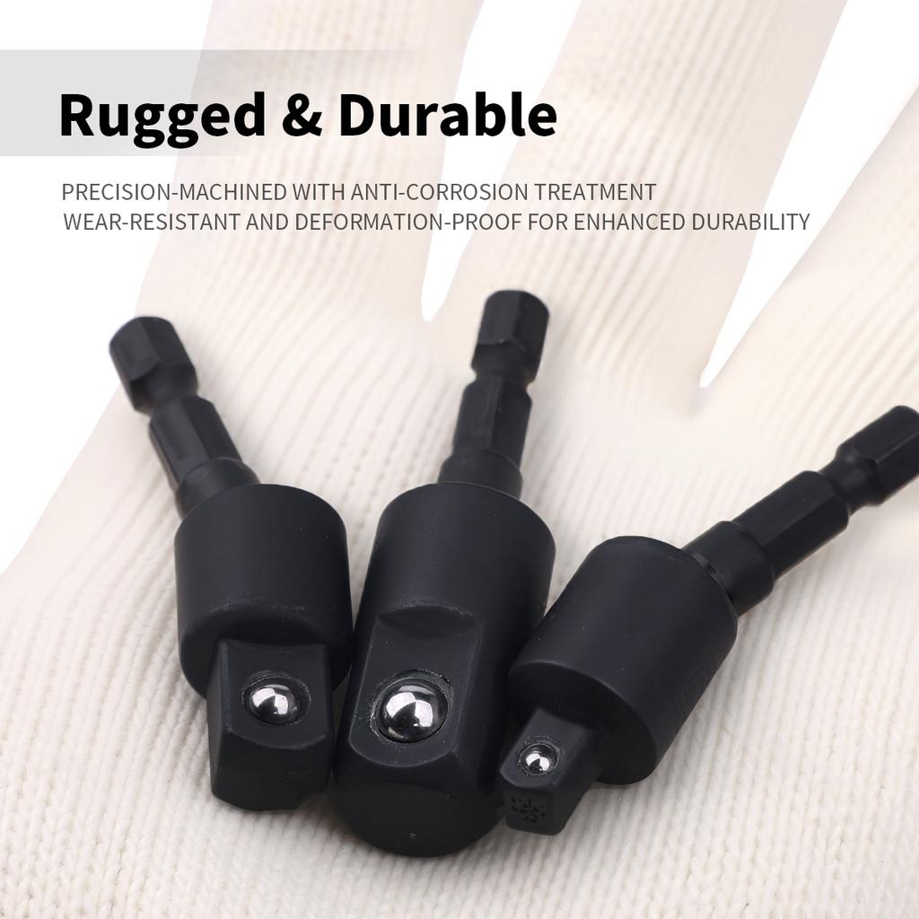 360°electric Drill Air Screwdriver Sleeve Universal Adapter Hexagonal Handle To Square Head Rotary Adapter Connect Rod Tool