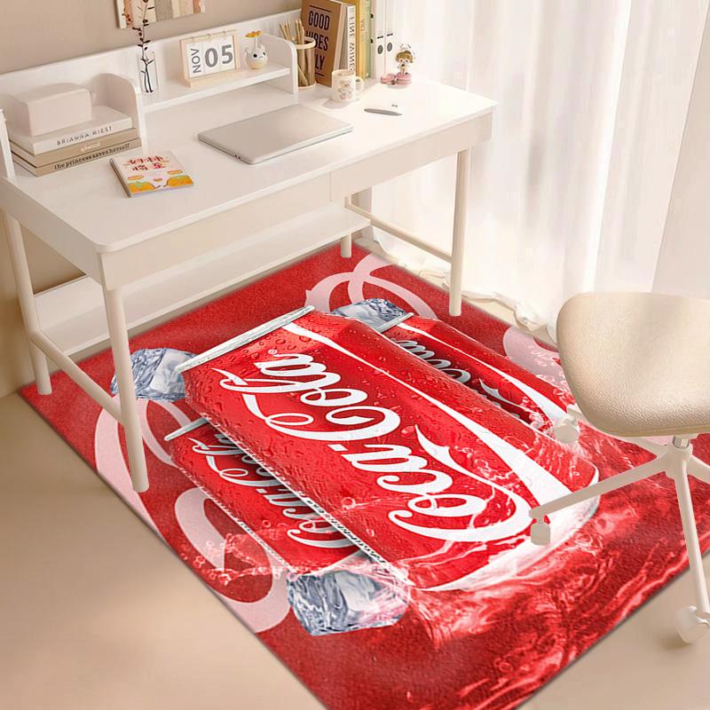 Christmas gift Halloween themed cola beverage Coca Cola carpet is suitable for living room and bedroom doormats office balcony decorative carpet V25