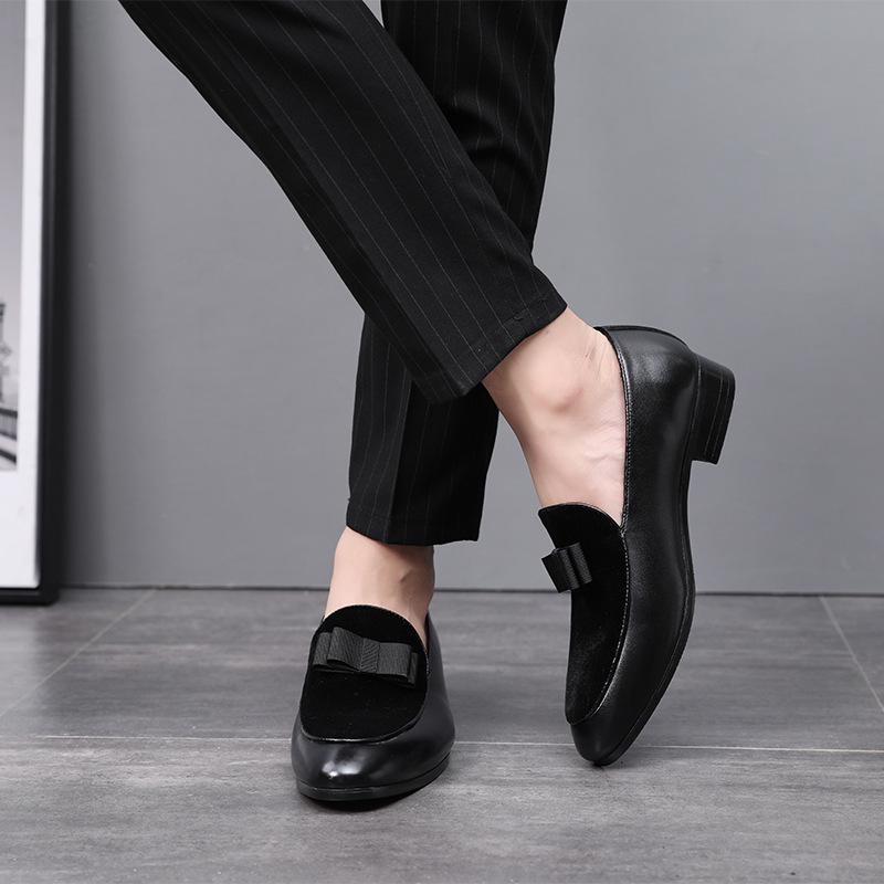Schleife Wildleder Anzugschuhe Herren Bankett Business Formell 2024 Party Hochzeitsschuhe für Mann Bräutigamschuhe Lässige Loafer