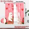 2D Flat Printing  JIT 2pcs   Curtains (Without Rod) Bear Romance Chic Curtains Versatile Polyester Fabric Curtains Thermal