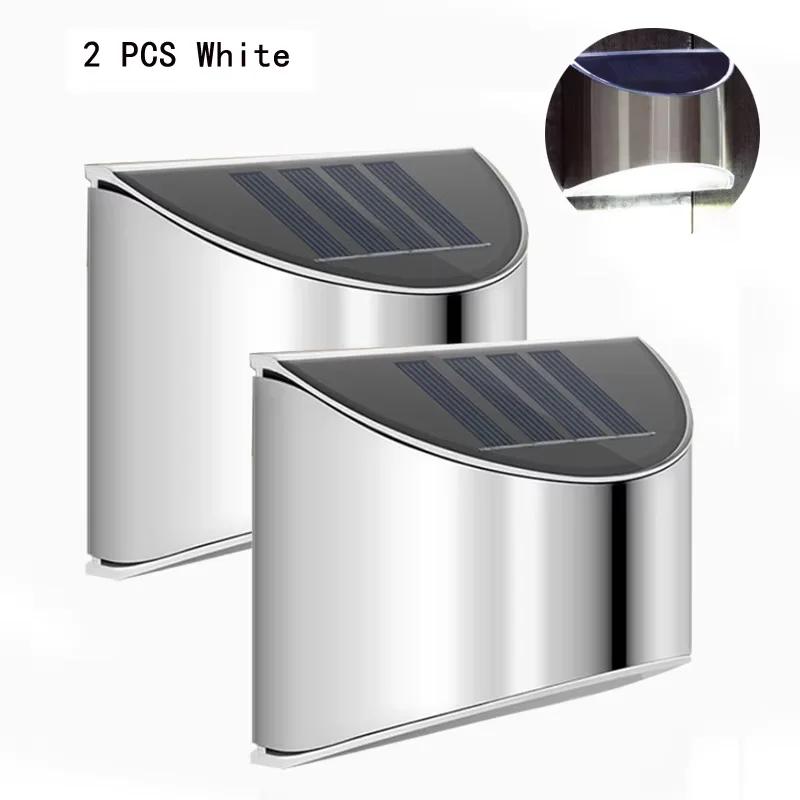 2PCS Solar Fence Light Solar Garden Light Outdoor Solar Wall Light Solar Deck Light Waterproof For Garden Patio Yard Decor