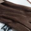 Winter Padded Warm Gloves Vintage Solid Color Suede Can Touch Screen Riding Ski Mittens