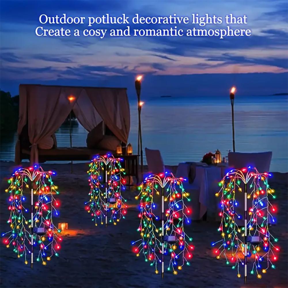 1 Pack Solar Gartenleuchten Außendekor Künstliche 120 LED Baumlichter Hof Pflanzgefäß Terrasse Rasen Blumenbeet Pfad Dekorative Außen