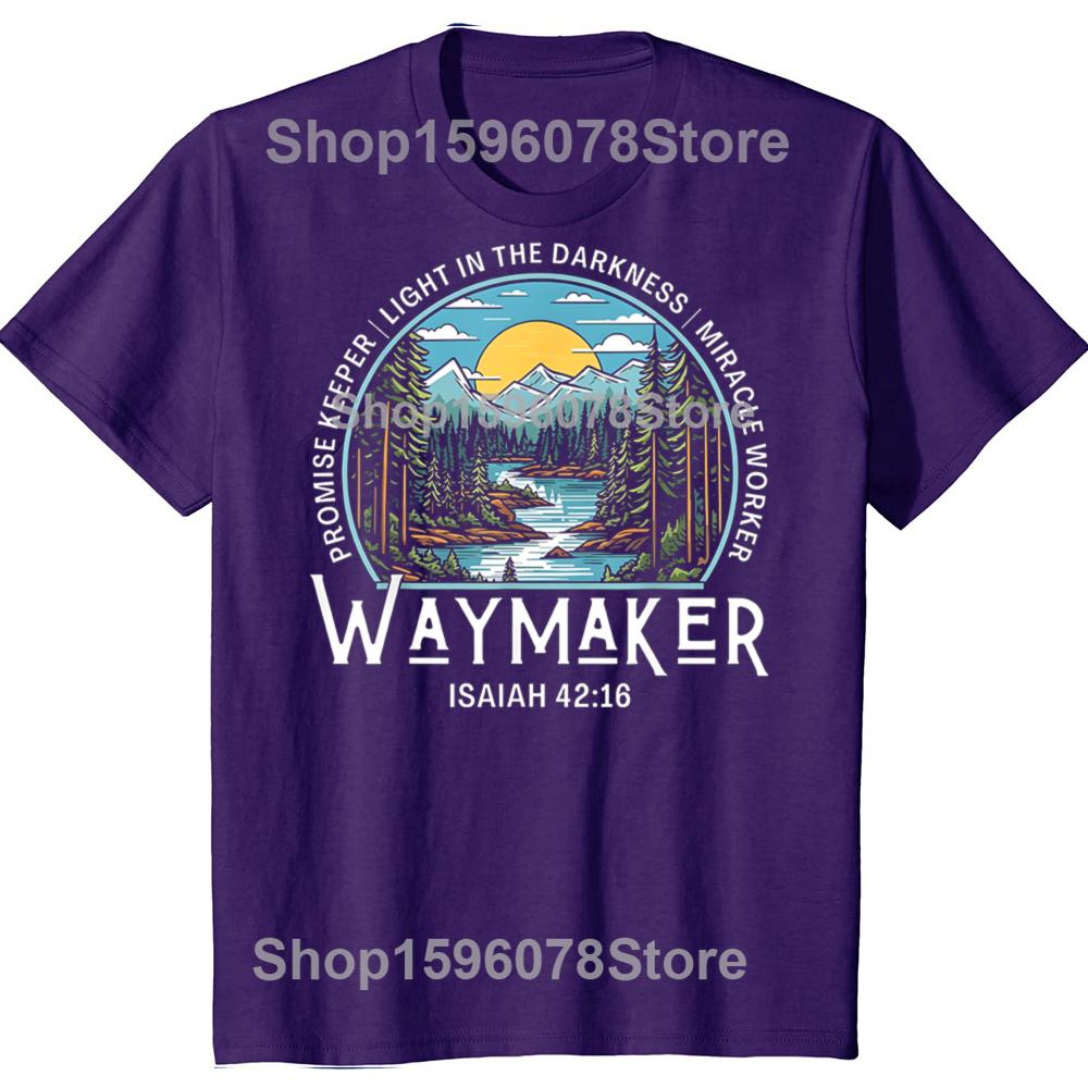 

Funny Waymaker Promise Keeper Christian Bible Verse Graphic T-shirts Men Casual Tshirt 100% Cotton Loose Oversized T Shirt 4XL