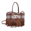 Autumn and winter high-end light luxury niche fringed bag women's new retro brown fashion portable messenger bag