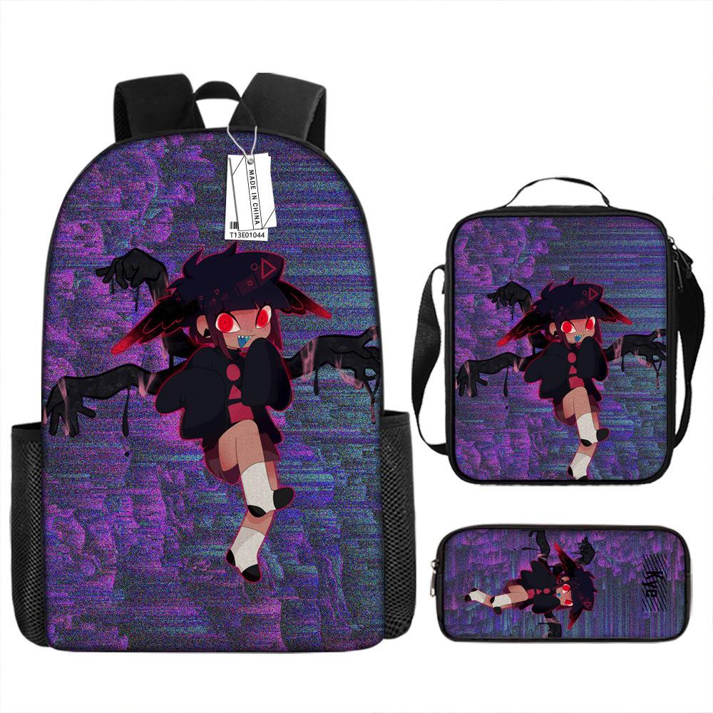 Two-dimensional Children's Schoolbag Animation Boys Backpack Satchel Pencil Case Oxford Cloth