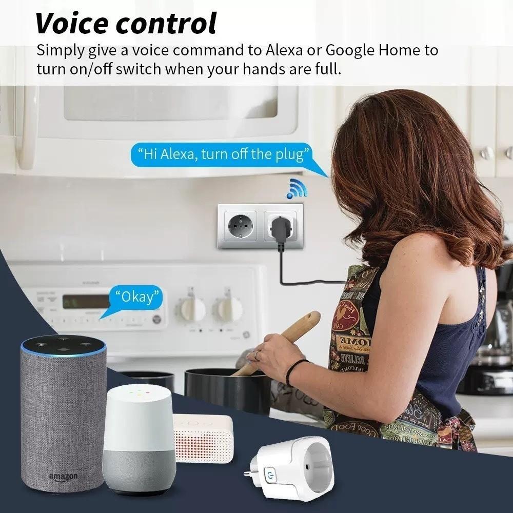 Voice Control Smart Plug EU Standard 16A EU EU Smart Socket Durable WiFi Smart Socket  Smart Home