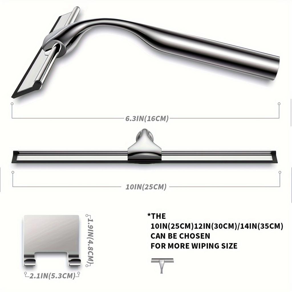 Handheld Shower Squeegee with Hook, Glass Wiper, Window Squeegee, Water Removal Scraper, Suitable for Shower Doors, Bathroom, Window And Car Glass