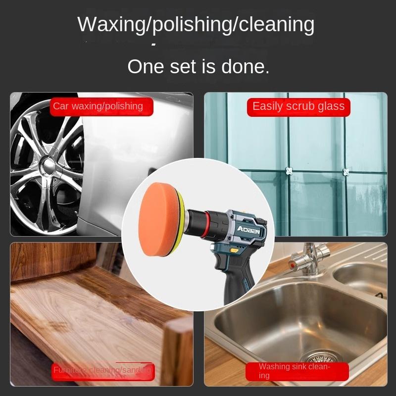 Polishing Sponge Plate Set Imitation Plush Waxing Angle Grinding Cleaning Sponge Wheel Car Beauty Set Electric Drill Polishing
