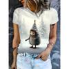 Stylish Simple Animal Short Sleeve Printed Top Comfortable T-Shirts Women’s