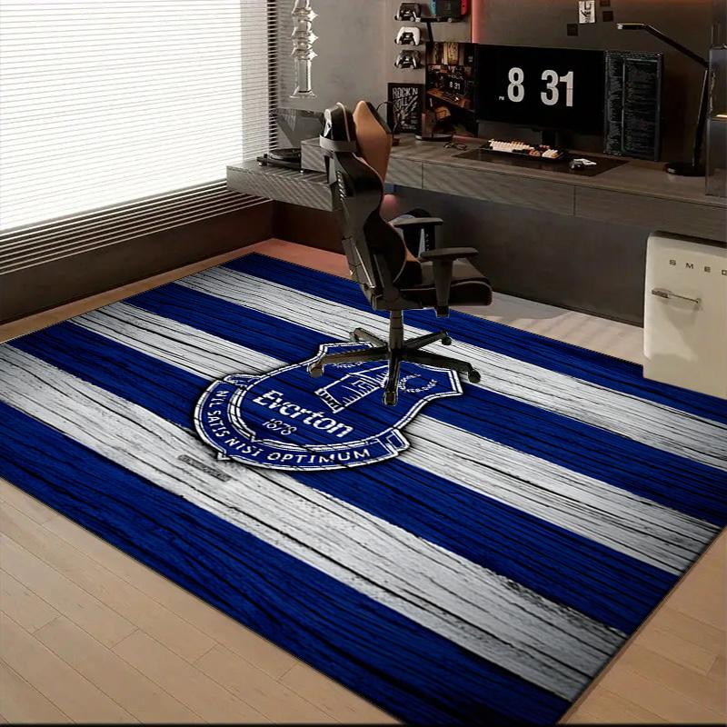 Ever-ton Football Club Crest Printed Office Carpet Chair Cushion Entryway Rug, Rugs for Living Room, Bedroom Christmas gifts