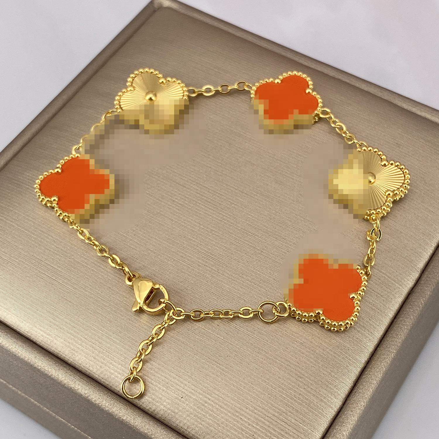 

Браслет 15 мм Пять цветов Лазерный браслет 18К Браслет Четырехлистный клевер Женский браслет