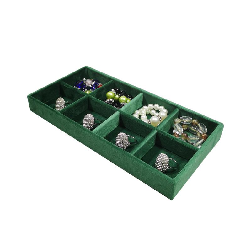 Dark Green Velvet Jewelry Display Storage Tray Jewelry Organizer Storage Props Ring Earrings Necklace Bracelet Storage Props