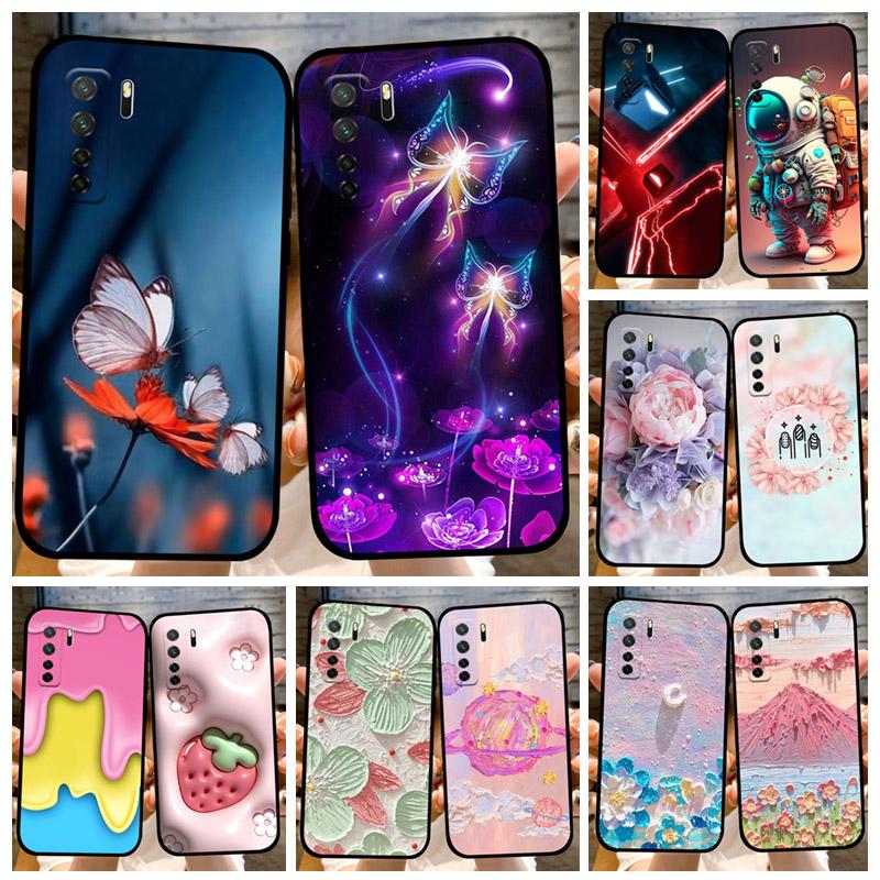 For Huawei P40 Lite 5G Nova 7 SE Case Cute Cartoon Cover Shockproof Soft Silicone Phone Shell Funda For Honor 30S Russia Edition