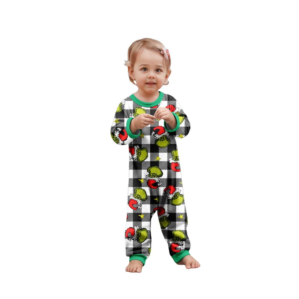 Parent-child Christmas Print Home Suit Long-sleeved Top And Pants