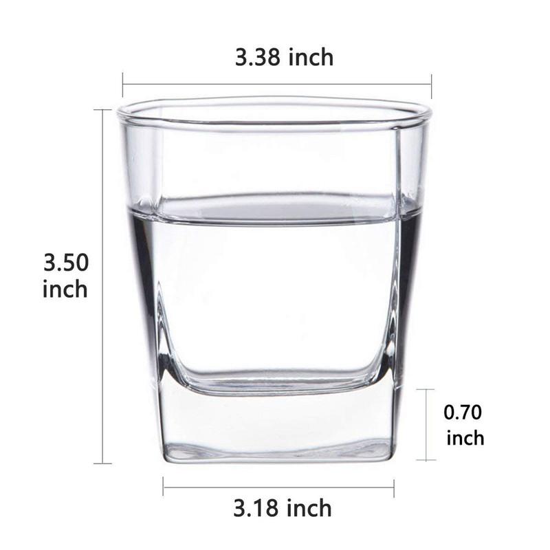 Double Old Fashioned Whiskey Glass 10 oz Heavy Base Rocks Barware Glasses for Scotch, Bourbon and Cocktail Drinks