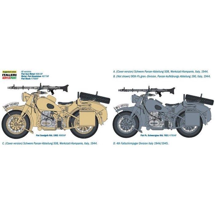 Maquette moto militaire : BMW R75 &amp; Sidecar