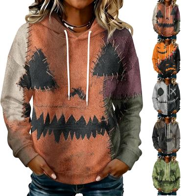 Women's Long Sleeve Halloween Print Hoodie for Festive Fall Outfits