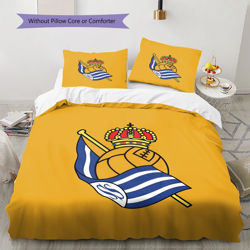Real Sociedad Pattern Bedding Quilt Set  Home Decoration  Gift (1 * duvet cover + 2 * pillowcase  without core)
