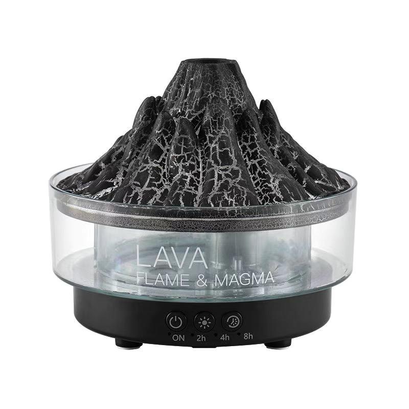 New Colorful lights Volcano Lava Air Humidifier Aromatherapy Essential Oils Diffuser Remote Control Jellyfish Smoke Ring Flame