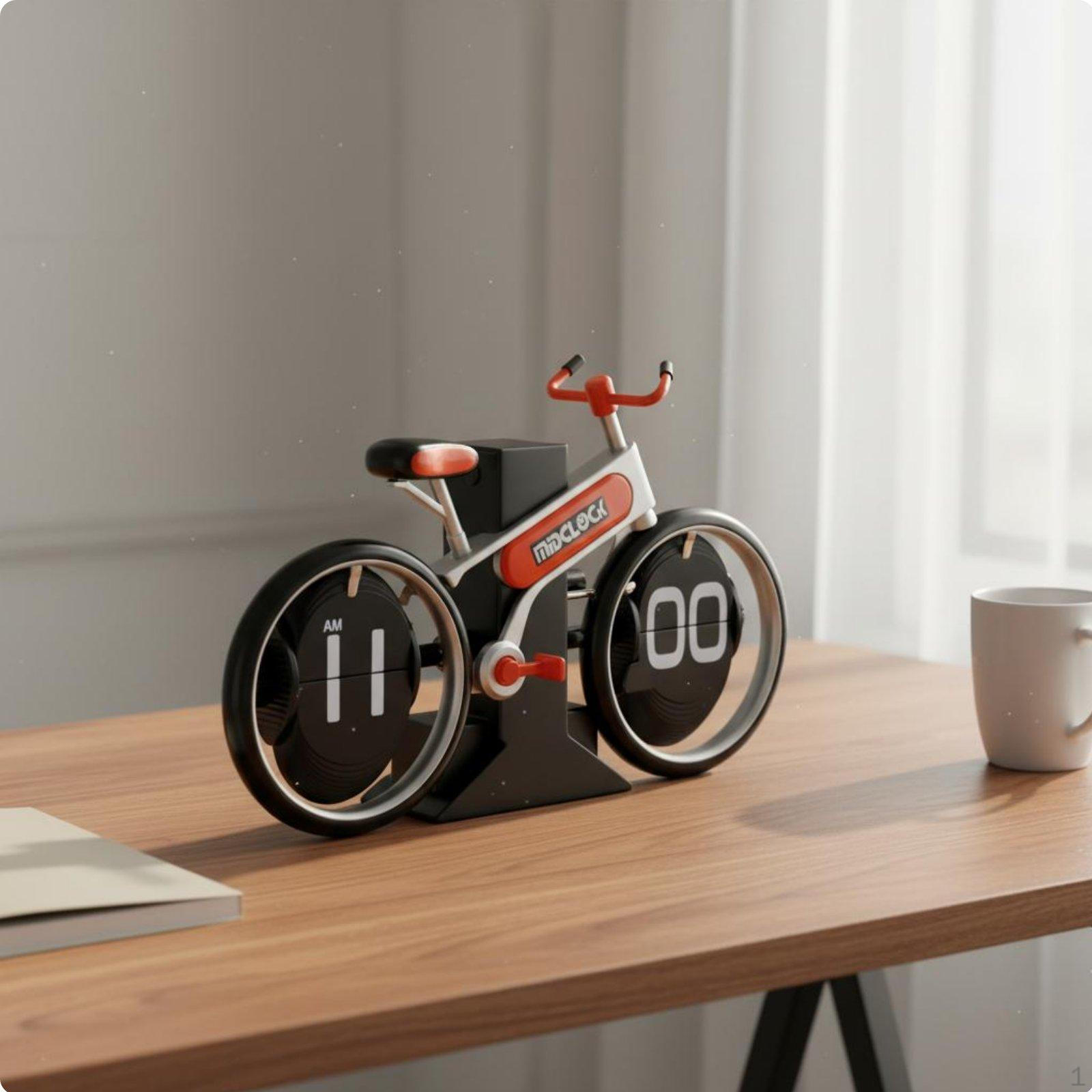 TwoWheeler Flip Clock Creative Design Bike Shaped Desk Unique Gift House Decoration for красный