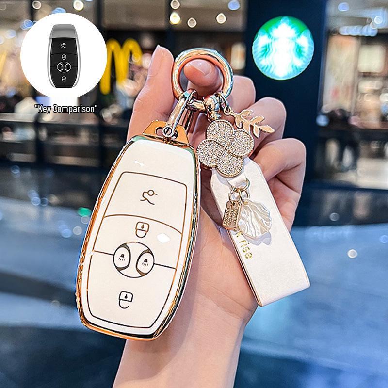 BAIC EX3 Electric Vehicle Key Fob Protective Case with Buckle Bag - Full Coverage for R600 Model