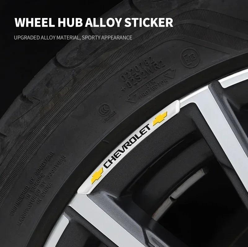 Car Logo Aluminum Stickers Auto Wheel Hub Decoration For Chevrolet Onix Cruze Silverado Impala Equinox Malibu Tahoe Cobalt LC2