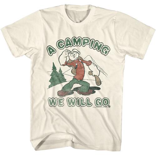 Popeye Camping T-Shirt - Natürliches Unisex T-Shirt
