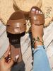 Women's 2023 Trendy Flat Bottom Cross-Strap Sandals - Indoor/Outdoor