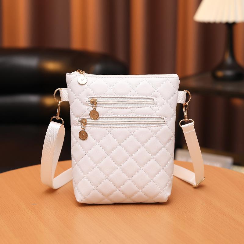 

Simple diamond square bag autumn and winter new fashion women s messenger mobile phone change bag bucket bag women белый