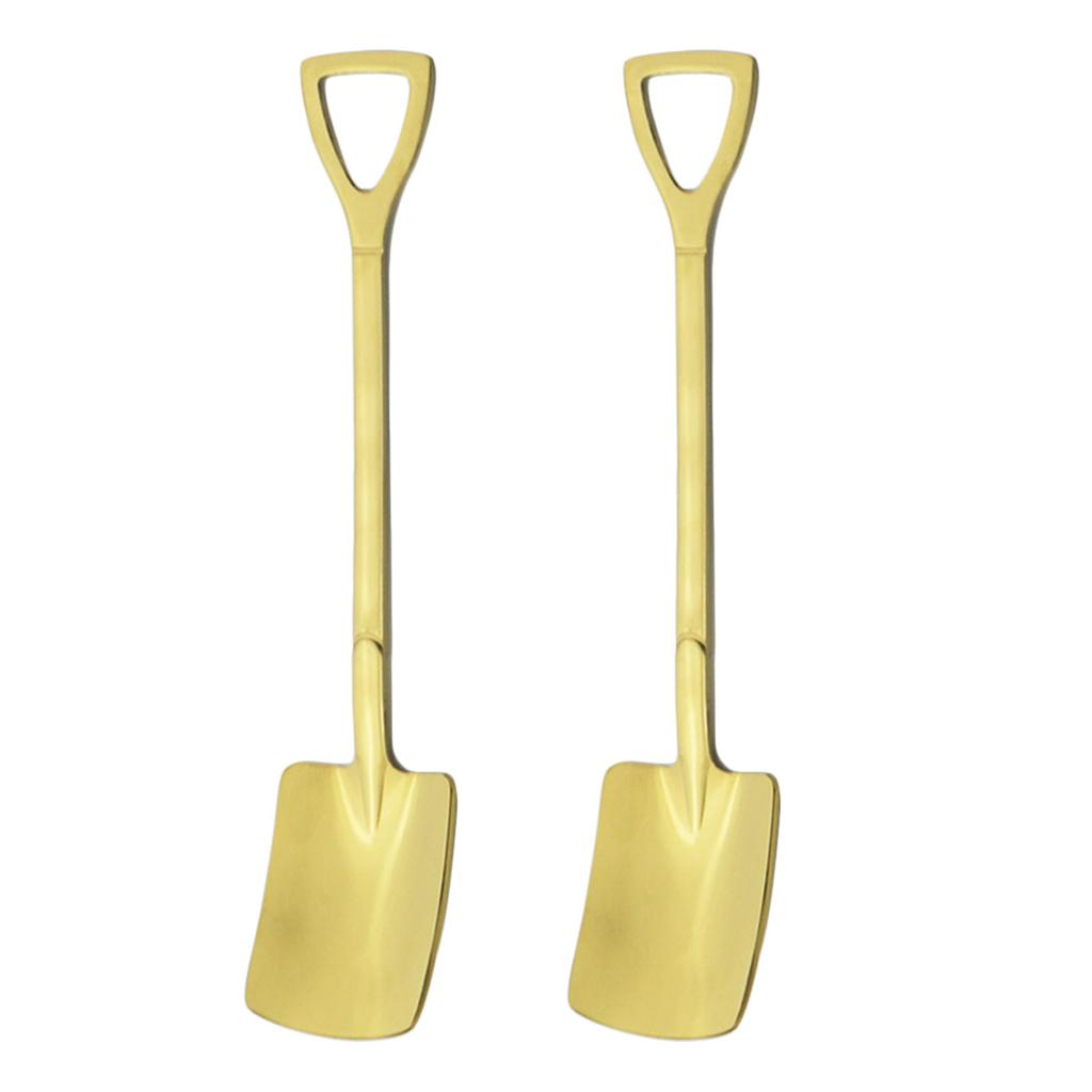 Rainbow Stainless Steel Shovel Spoon Set Ice Cream Stirring Spoon Tool Creative Teaspoon Dessert Coffee Spoon Party Cutlery Set