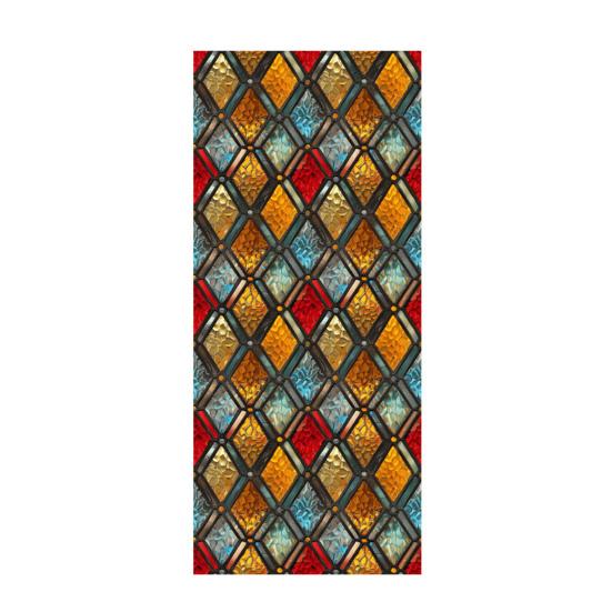 Yousheng Vintage Stained Glass Sticker Removable Waterproof Static Window Cling Home Office Room Church Decorative Privacy Window Film