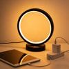 Nordic Style LED Table Lamp 5VUSB Plug Three Tone Light Circular Atmosphere Wrought Iron Design for Bedroom Study