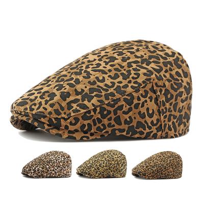 Spring Autmn Women's Beret British Vintage Leopard Print Cap Forward Cap Newsboy Caps Flat Cap Driver Ivy Hat Gatsby Painters Hats