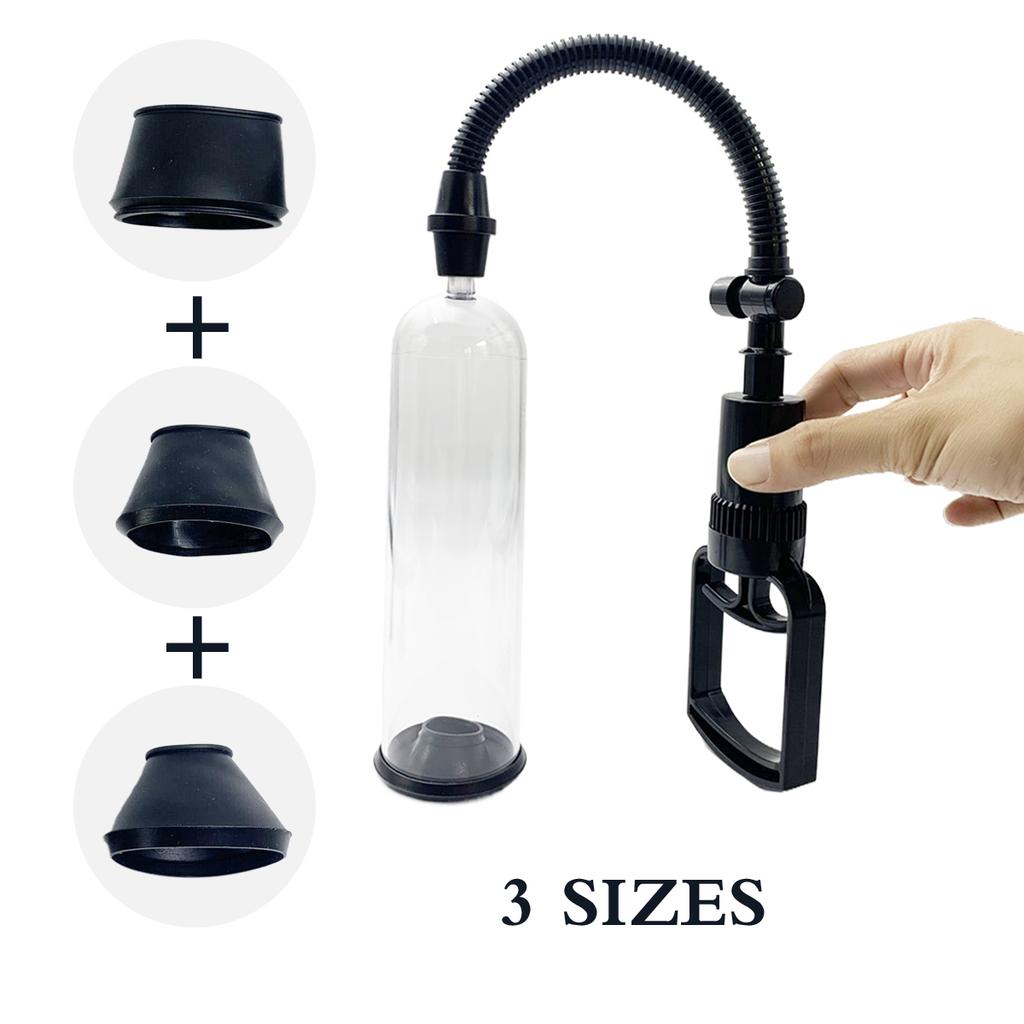 3 Sizes Hand-Controlled Penis Pump Sucking Massage Masturbation Penis Head Stimulation Fun Flirtation Stimulation Adult Sex Toys