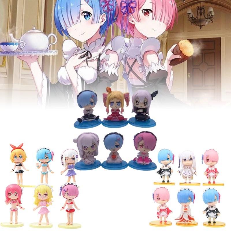 Collectible Q Version Rem And Ram Figures From Rezero Stunning Anime Dolls Set