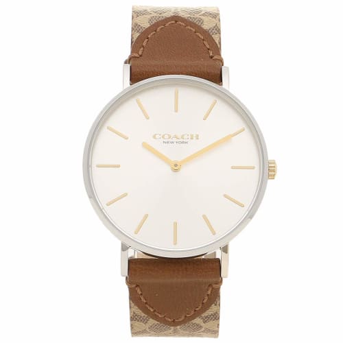 Coach Women's Perry 36mm Signature Quartz Watch in White and Brown (14503121)