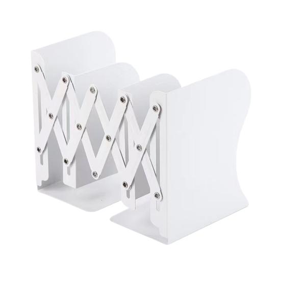 Retractable Bookend Adjustable Desk Book Holder with Non-Slip Base Metal Bracket for Office Home Study