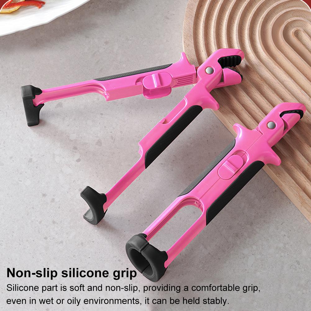 2-in-1 Silikon Schüsselhalter Clip Rutschfest Langer Griff Schüsselgreifer Hitzebeständiges Geschirr Tellerheber Werkzeug für Zuhause Küche