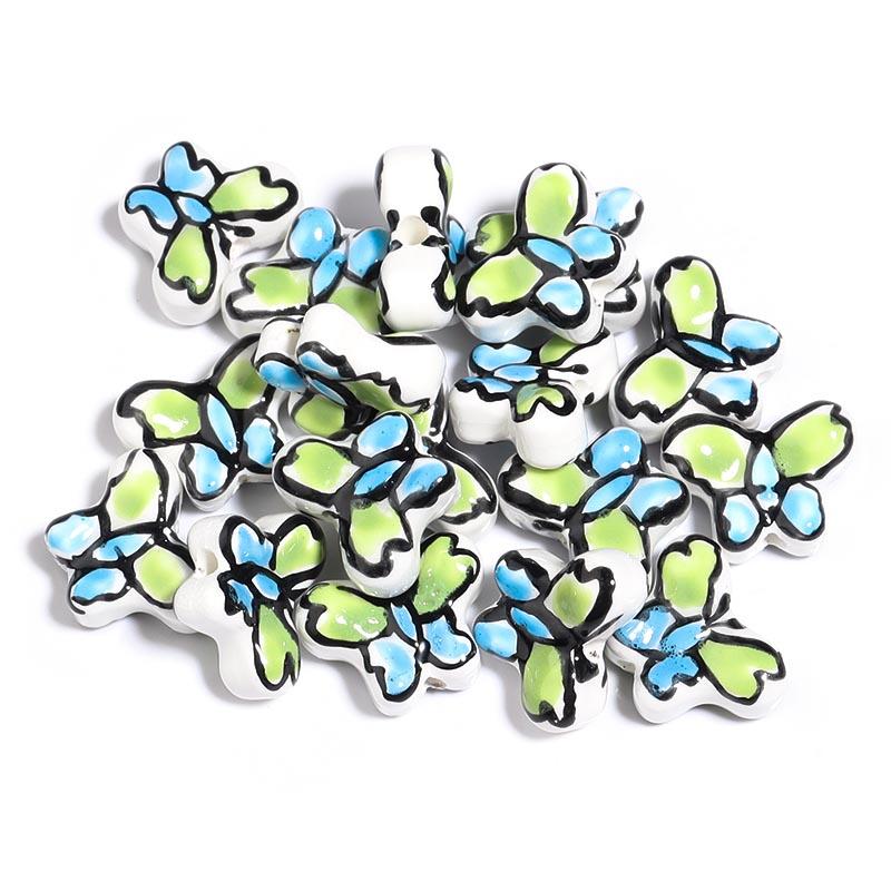 

10Pcs 17x13mm Colorful Ceramic Beads Butterfly Shaped Loose Spacer Beads For DIY Charm Women s Bracelets Earrings Accessories