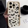 Halloween Black Horror Art Silicone Phone Case For iPhone 17 Pro 14 15 Plus 11 12 13 16 Pro Max Coque 16E 17AIR Shockproof Cover