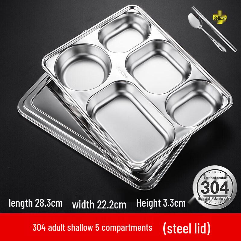 Stainless Steel Partitioned Lunch Tray
